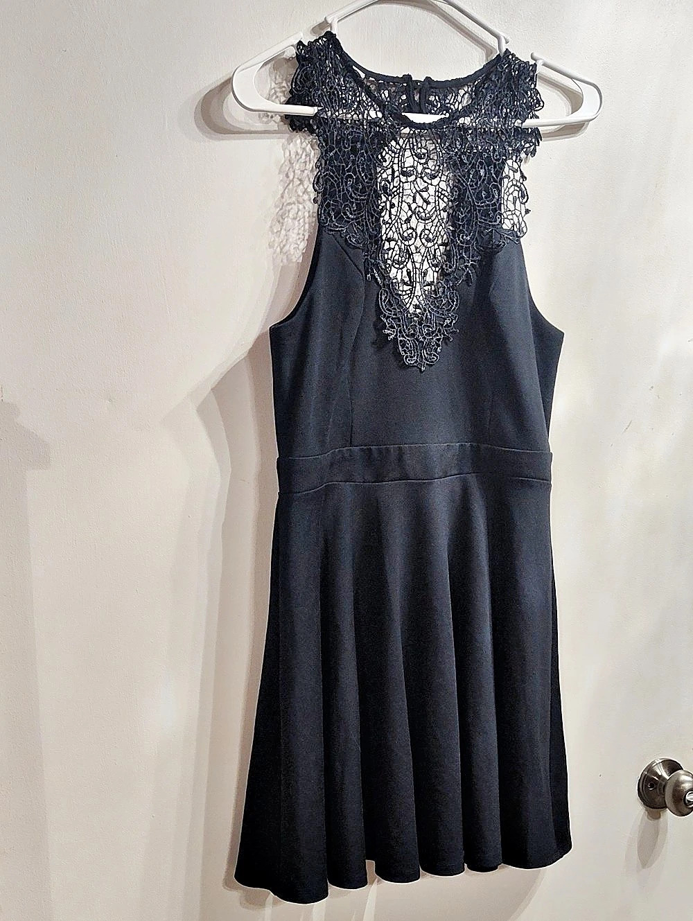 Material Girl Lace Mini Dress in Black Size Large